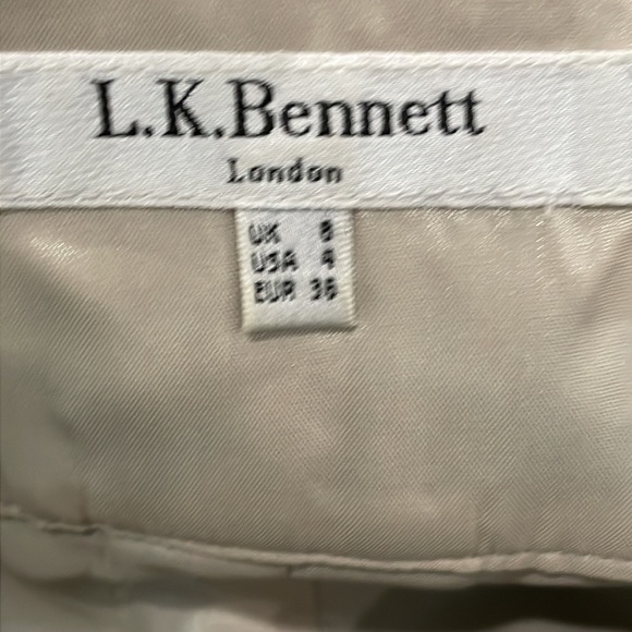 LK Bennett aquamarine brushstroke mirage a line skirt - Picture 6 of 7